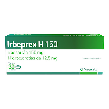 Irbeprex H Irbesartán + Hidroclorotiazida 150mg/12.5mg Garmisch Caja x 30 Tabletas  