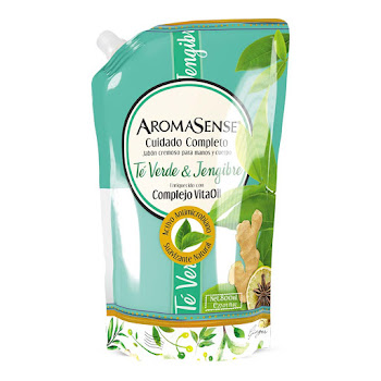 Jabón Cremoso Aromasense Te Verde Y Jengibre Doy Pack x 800 ml  