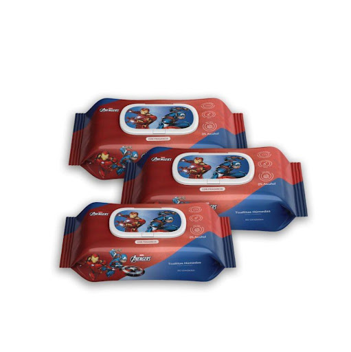 Pack x3 Pañitos Húmedos Marvel Cosmos Avengers CMS Cosmos Flow-Packs x 80 Unidades undefined