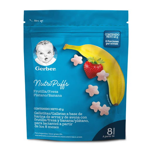 Cereal Gerber Puffs Sabor Banano Fresa x 50 gr
