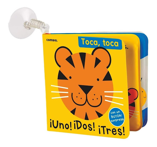 Uno! Dos! Tres! (toca, Toca) Combel Editorial Libro x 1 UNO! .DOS! .TRES! toca toca CombelUn libro baño para que los más pequeños se diviertan contando del 1 al 5 e imitando el sonido de los animales que hay e cada página. Incluye un elemento sonoro y una 