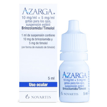 Azarga Brinzolamida + Timolol 10mg/5mg Novartis Frasco x 5 ml  