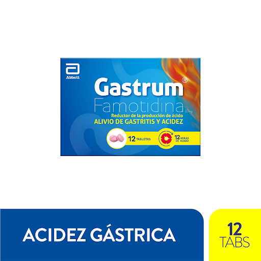 Gastrum Famotidina 10 mg Abbott Caja x 12 Tabletas