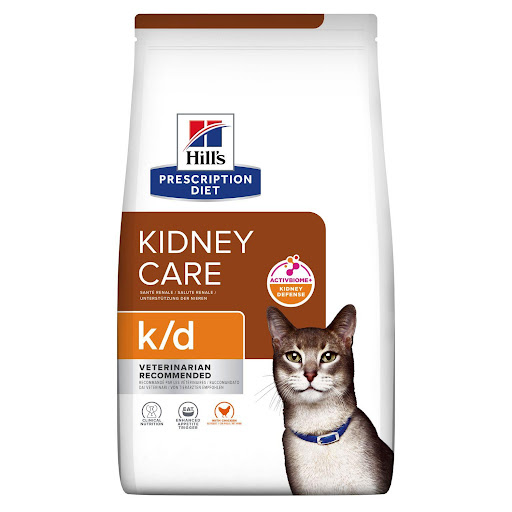 HILLS F K/D 4 LB Hills  x 1 Hill's PRESCRIPTION DIET k/d alimento para gatos con pollo es un alimento dietético completo para ayudar a la función renal en caso de insuficiencia renal crónica o pasajera en gatos adultos. Este ali