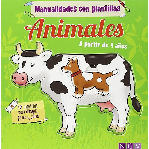 Animales Manualidades Con Plantillas Naumann & Gobel Verlagsgesellschaft Libro x 1.0 ANIMALES MANUALIDADES CON PLANTILLAS  Libro creativo e innovador de hacer manualidades, colorear y diseñar para niños mayores de 4 años Libro de páginas gruesas con 12 plantillas extraíbles de resiste