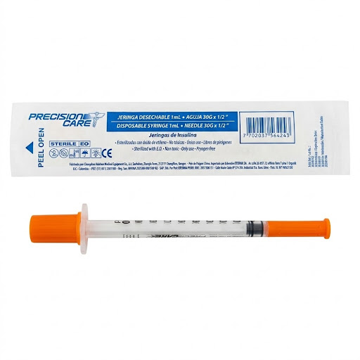 Jeringa De Insulina Precision Care 1ml X 30g x 1/2 x 1 und