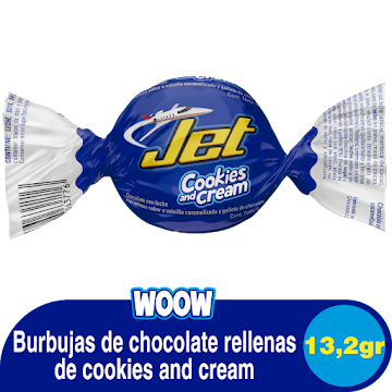 Chocolate Burbujas Jet Cookies & Cream x 13.2 gr  