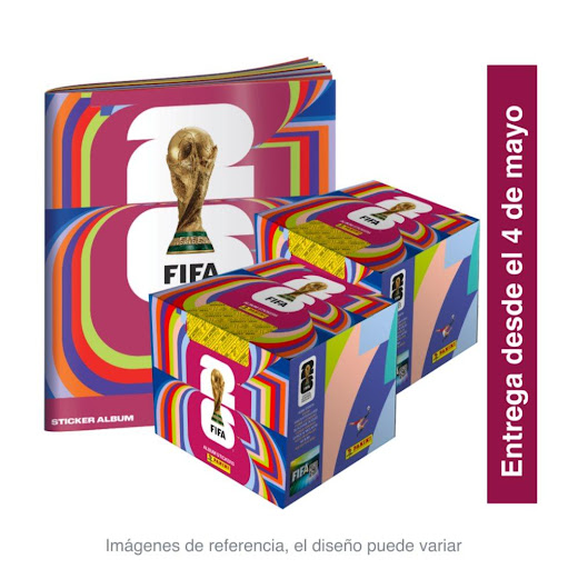 ¡Preventa Exclusiva! 2 Cajas Panini x 104 Sobres + Álbum Pasta Blanda Panini Bolsa x 1 Preventa exclusiva. Combo para iniciar tu colección de Panini: Álbum Pasta Blanda +  2 Cajas de 104 sobres de la Copa Mundial de la FIFA 2026. Envíos desde el 4 de mayo de 2026.