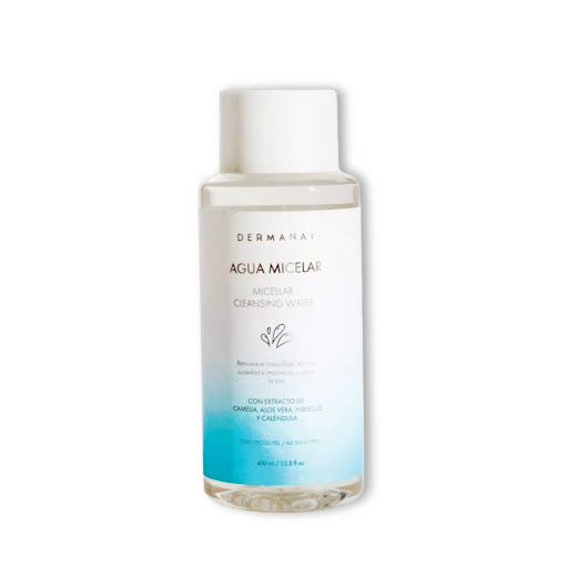 Agua Micelar Dermanat  400 ml x 1 Desmaquilla, limpia y tonifica tu rostro con nuestra nueva Agua Micelar con extracto de Camelia, Aloe Vera, Hibiscus y Caléndula.

Remueve todo tipo de maquillaje, suciedad e impurezas de tu piel mien