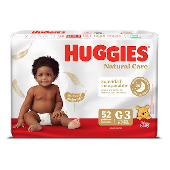Pañal Huggies Natural Care Unisex Talla G3 x 52 und  