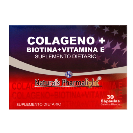 Naturals Pharmalight Colageno + Biotina + Vitamina E Caja x 30 Cápsulas