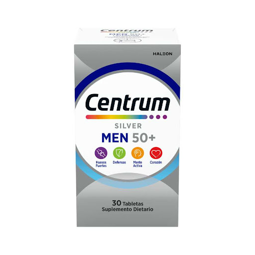 Centrum Silver Men Vitamina D3 + Ácido Ascórbico 11mg/194mg Haleon años X 30 Tabletas