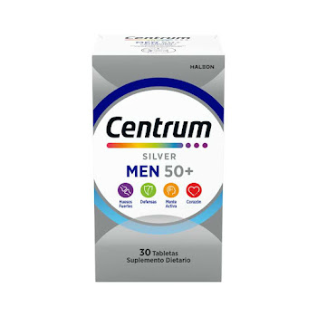Centrum Silver Men Vitamina D3 + Ácido Ascórbico 11mg/194mg Haleon años X 30 Tabletas  