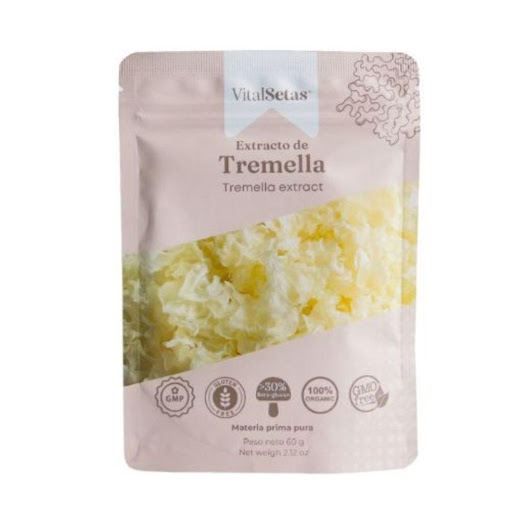 Extracto de Tremella VitalSetas VitalSetas Polvo x 60 gr Nuestro extracto de Tremella es un producto de alta calidad que captura la esencia pura de esta seta conocida por sus propiedades hidratantes y rejuvenecedoras. Contiene un alto porcentaje de polisacá