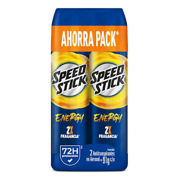 Desodorante hombre Speed Stick Energry aerosol Frasco 2x91 gr  