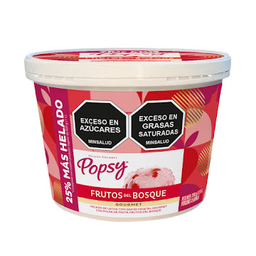 Helado Popsy Frutos del Bosque Extra Contenido Envase x 1.2 lt  