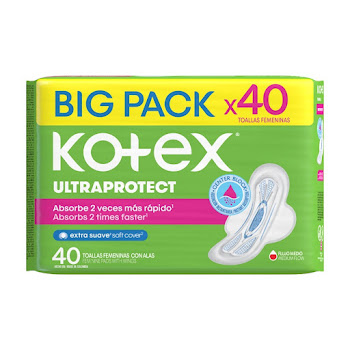 Toallas Higiénicas Kotex Normal Ultraprotect Con Alas x 40 und  