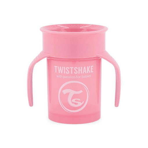 VASO 360 TWISTSHAKE 230ML ROSA Twistshake UNIDAD x 1 Twistshake 360 ​​​​Cup es un vaso de entrenamiento para niños pequeños con un borde de 360 ​​grados que permite beber desde cualquier lado del vaso, simplemente incline el vaso y succione el borde de 