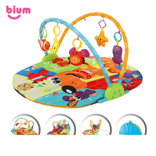 Gimnasio Silla Sensorial 3 En 1 Multicolor Para Bebe Bium BIUM Caja x 1 Un gimnasio de juego acolchado de tres etapas que se transforma en un asiento portátil, vertical y de apoyo que permite al bebé sentarse, jugar e interactuar con el mundo.