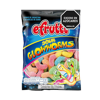 Gomas E.Frutti Sour Glowworms Las Originales Importado x 100 gr  