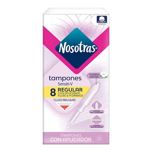Tampones Con Aplicador Nosotras Regular Sensiti-V Paquete x 8 und