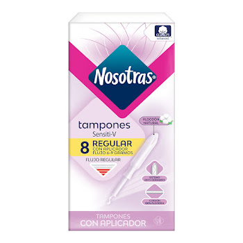 Tampones Con Aplicador Nosotras Regular Sensiti-V Paquete x 8 und  