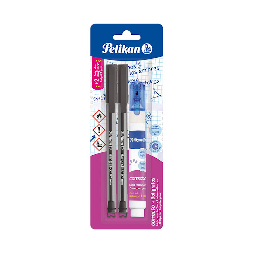 Corrector Pelikan x 1 und + Boligrafos x 3 und