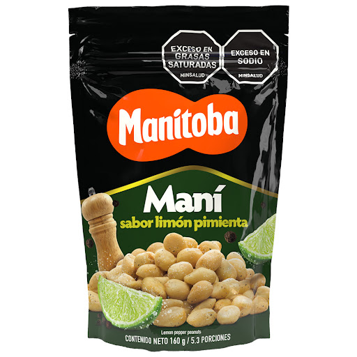 Maní Manitoba Limón Pimienta Paquete x 160 gr