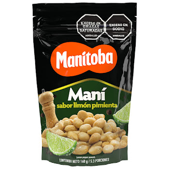 Maní Manitoba Limón Pimienta Paquete x 160 gr  