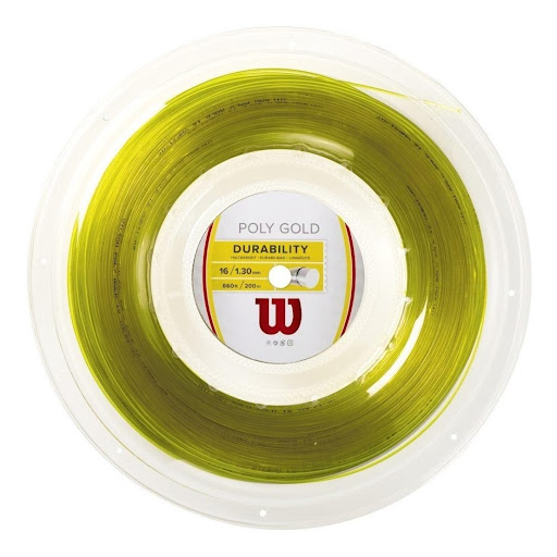 Set Cuerda para Raqueta Wilson Poly Gold 16 (11m) Wilson Caja x 1 Cuerda para Raqueta Wilson Poly Gold 16 (11m)La cuerda para raqueta Wilson Poly Gold 16 (11m) es una opción excepcional para aquellos jugadores que buscan maximizar su rendimiento en la cancha. Diseña