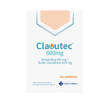 Clavutec Pediátrico   Amoxicilina 600mg + Acido Clavulánica 42.9mg Faes Farma Suspensión Oral  