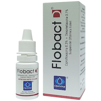 Flobact D Ciprofloxacina + Dexametasona 0.3/0.1% Ophtha Frasco x 5 ml  