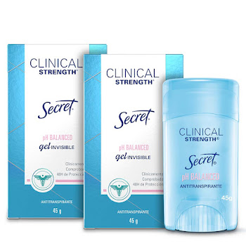 Antitranspirante en gel Secret Clinical Strength pH Balanced 45 gr Stick x 2 und  