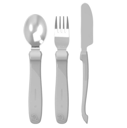 SET DE CUBIERTOS DE ACERO INOXIDABLE TWISTSHAKE 12+MESES GRIS Twistshake UNIDAD x 1 