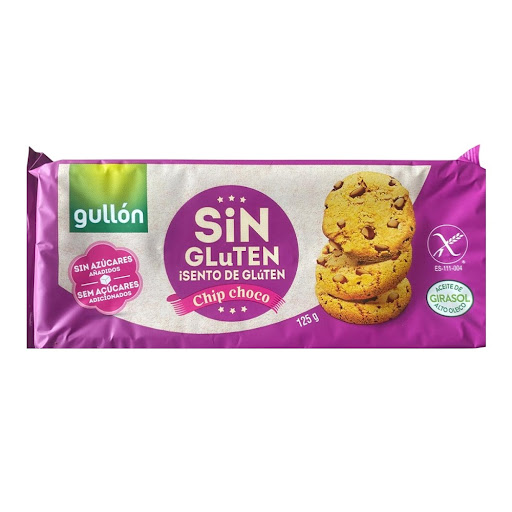 Galletas Gullón Chip Choco Sin Gluten Sin Azúcar Paquete x 125 gr