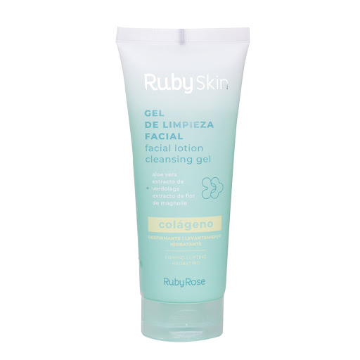 Gel Limpiador Facial Ruby Skin Con Colágeno Aloe Vera Extracto De Verdolaga Tubo x 100 ml