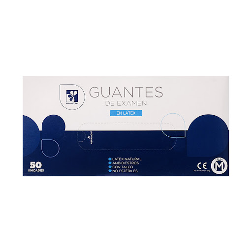Guantes de Latex de   Examen Farmatodo M Caja x 50 und