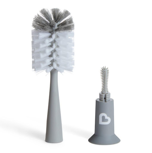 Cepillo Para Lavar Teteros Munchkin Gris 2 En 1 Munchkin Cilindro x 1  