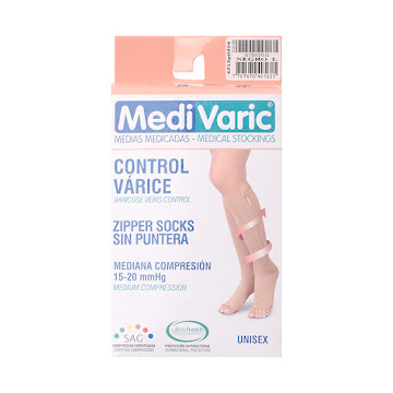 Medias Medivaric Unisex Cremallera 15-20 Negro Talla L  