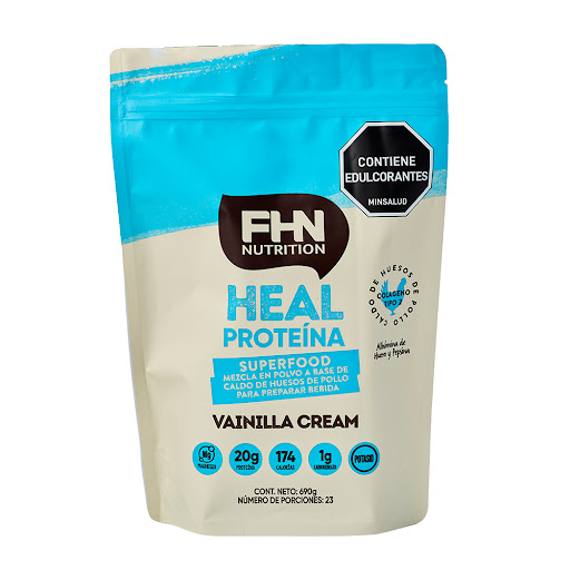 Proteína En Polvo Heal   Protein FHN Sabor Vainilla Cream Frasco x 690 g