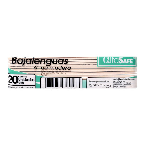 Baja Lenguas Alfa Trading Madera Paquete x 20 und