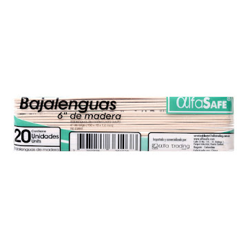 Baja Lenguas Alfa Trading Madera Paquete x 20 und  