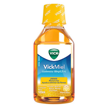 Vick Miel Guaifenesina 100mg/6.25ml Jarabe Expectorante Frasco x 120 ml  