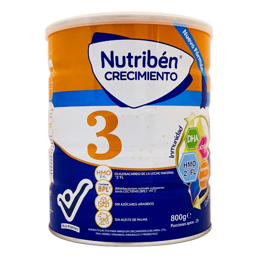Fórmula Infantil   Nutriben 3 Crecimiento X 800 gr