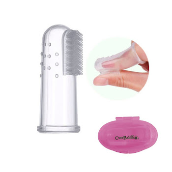 Cepillo De Dientes Bebé Cutebabies Rosado Tipo Dedal 2 en 1 x 1 und   