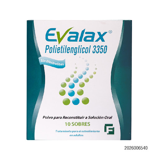 Evalax Polietilenglicol 3350 100 mg Farma de Colombia Caja x 10 Sobres