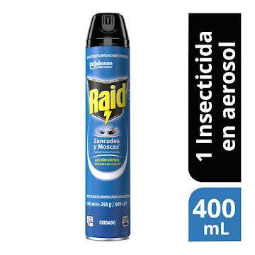 Insecticida Raid Mata Insectos Voladores En Aerosol Frasco x 400 ml  