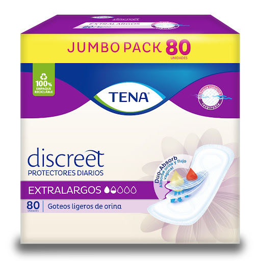 Protectores Tena Discreet Extralargo Paquete x 80 und