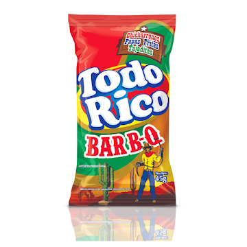 Pasabocas Todo Rico Natural BAR B-Q Chicharrón Papas Tajaditas x 45 gr  