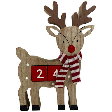 Adorno Navideño De Reno en Madera x 1 und  